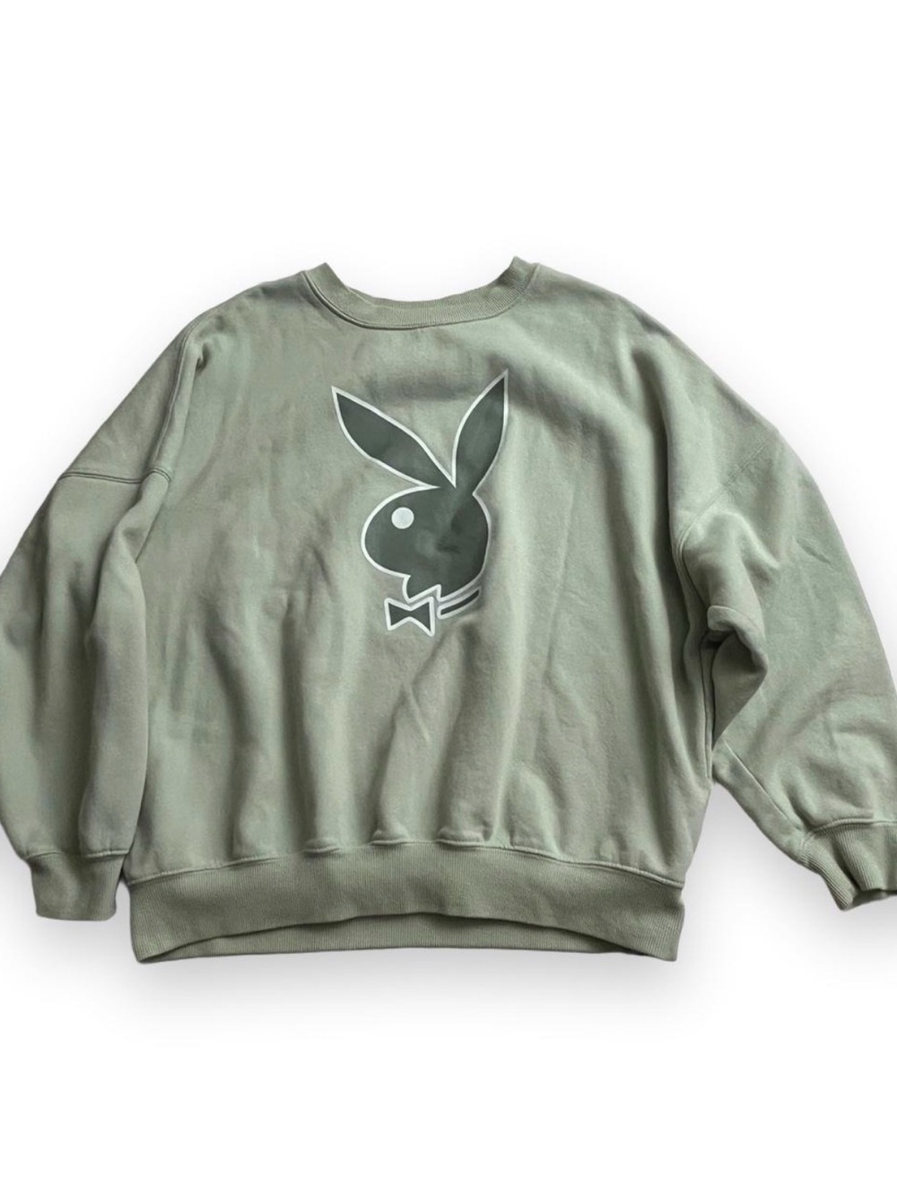 PLAYBOY Sage Green Bunny Logo Sweatshirt